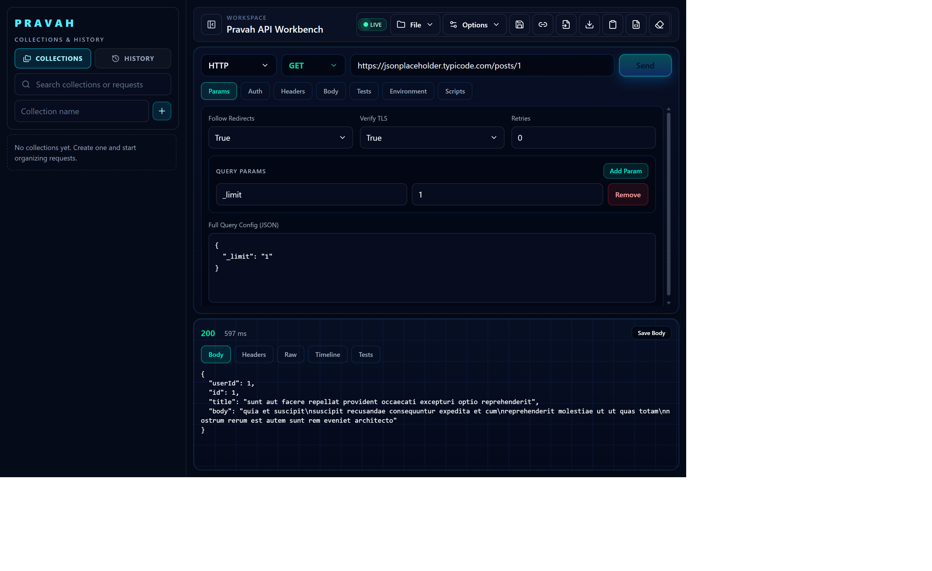 Pravah successful response panel screen